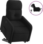 vidaXL Fotoliu electric rabatabil cu ridicare, negru, textil