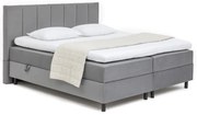 Pat boxspring gri cu spațiu de depozitare 160x200 cm Elva Bold Line – Bonami Selection