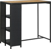 vidaXL Masă de bar cu raft de depozitare negru 120x60x110 cm poliratan