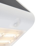 Lampă de perete exterioară albă 21,5 cm cu dimmer și senzor solar - Daya