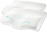 Set 2X perne cu suport cervical din spuma cu memorie pentru copii 10-16 ani Suporto®️ 50x30, cu perforatii