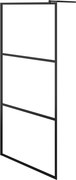 vidaXL Paravan duș walk-in, negru, 80x195 cm, sticlă ESG transparentă