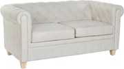 Canapea 2 locuri din stofa si lemn de mango " Covetry White "