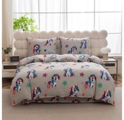 Lenjerie cocolino CUTE UNICORN gri Dimensiune lenjerie de pat: 70 x 80 cm | 140 x 200 cm