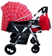 Carucior nou nascuti 2 in 1 BABY CARE™ PRO 511, Cu geanta bebe inclusa, Cadru aluminiu, Maner reversibil, Spatar reglabil in 5 trepte, Amortizoare,