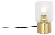 Lampa de masa Art Deco aurie cu sticla - Laura