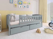 Pat pentru copii 90 cm Jerasto (Gri) (cu somieră) (cu sp. depozitare). 1103329
