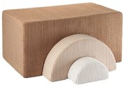 Teren de joacă din spumă maro 3 buc. din catifea reiată înălțime 37 cm 75x49 cm Rainbow Montessori – Wigiwama