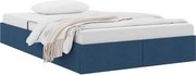 vidaXL Pat cu storage cu headboard albastru 120 x 200 cm țesătură