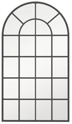 Oglindă arcuită pentru casă și birou cu suport de perete din sticlă groasă și metal, 62x2,5x110 cm, de culoare negru HOMCOM | Aosom Romania