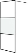 vidaXL Perete cabină duș walk-in negru 80x195 cm sticlă ESG semi-mată