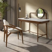 Masa machiaj design LUX White-Walnut