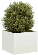 vidaXL Jardinieră alb 40x40x30 cm oțel