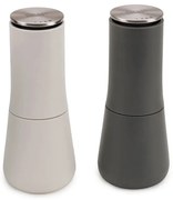 Set 2 rasnite sare si piper Joseph Joseph 95036, 2 piese, Utilizare mecanica, Mecanism ceramic, Reglare grad, Fara BPA, Alb/Gri