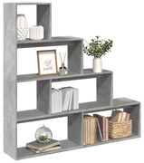 vidaXL Bibliotecă/separator cameră gri beton 143,5x29x143,5 cm lemn