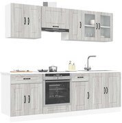 vidaXL Set de dulapuri de bucătărie 8 piese „Kalmar” lemn Sonoma gri