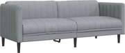 vidaXL Canapea cu 3 locuri, gri deschis, material textil
