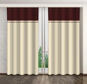 Draperie decorativă cu dungă bordo Lungime: 250 cm