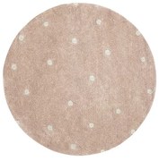 Covor pentru copii roz deschis lavabil/țesut manual din bumbac ø140 cm Round Dot Rose – Lorena Canals