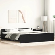 vidaXL Cadru de pat fără saltea, stejar negru, 180x200 cm, lemn stratificat