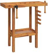 vidaXL Banc de lucru cu menghine, 92x48x83 cm, lemn masiv de acacia