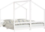 vidaXL Cadru de pat pentru copii, 2x(90x190) cm, lemn masiv de pin