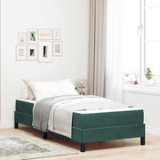 vidaXL Pat boxspring cu saltea Verde închis 80 x 200 cm Catifea