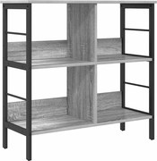 vidaXL Raft pentru cărți Gri Sonoma 82 x 32 x 79 cm Lemn compozit