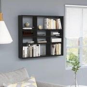 vidaXL Raft de perete, negru, 90x16x78 cm, lemn prelucrat
