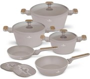 BerlingerHaus Set de vase cu suprafață din titanTaupe Nordic, 10 piese