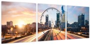 Tablou - Calea marelui oraș (cu ceas) (90x30 cm)