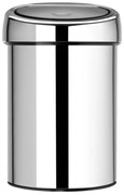 Cos de gunoi Brabantia Touch Bin 647210, 3 L, Deschidere lina si silentioasa, Montare pe perete, Otel inoxidabil lucios, Inox
