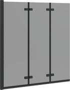vidaXL Încărcare duș Manual Negru 130 x 138 cm Sticlă ESG și aluminiu