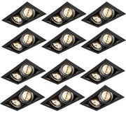 Set de 12 spoturi îngropate negre AR111 reglabile cu 2 lumini - Oneon