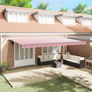 vidaXL Cortina Retractabilă with Roșu și alb 600 × 300 cm țesătură