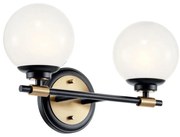 Kichler KL-BENNO2-BK-CPZ-LED Aplica de baie BENNO 2xLED/3W/230V negru/auriu IP44