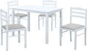 Set de sufragerie 1+4, alb/gri bej, SOMIN