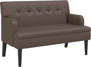 vidaXL Banchetă cu spătar, maro, 112x65,5x75 cm, piele ecologică