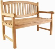 Bancă de 2 locuri DIVERO, lemn de tec tratat, 120 cm.