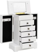 vidaXL Cutie de bijuterii cu oglindă, 25x13,5x34 cm, MDF