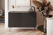 Comodă cu două uși Desin 120 cm - negru mat / stejar nagano