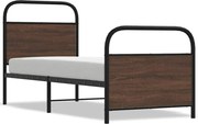 vidaXL Cadru pat fără saltea, stejar maro 75x190 cm lemn prelucrat