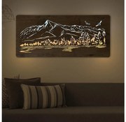 Li-Go 5589/A/DUB2 - Decorațiune LED de perete, 10 W, 5 V, 30000 mAh, 110 x 50 cm, finisaj stejar