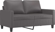 vidaXL Canapea cu 2 locuri, gri, 120 cm, piele ecologică