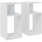 HOMCOM Set de 2 Măsuțe de Cafea Moderne cu Raft Deschis, Alb | Aosom Romania