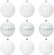 vidaXL Set de globuri de Crăciun XL 9 pcs Alb Plastic