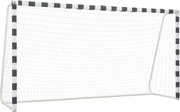 vidaXL Poartă de fotbal, negru și alb, 300 x 160 x 90 cm, metal