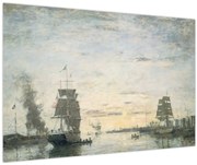 Tablou - Eugène Boudin, Entrance to the Harbor, Le Havre, reproducere (90x60 cm)