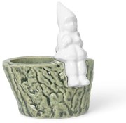 Sfeșnic de Crăciun din porțelan și gresie Kähler Design Christmas Tales, lungime 8,5 cm