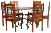 vidaXL Set mobilier bucătărie, 7 piese, lemn masiv acacia